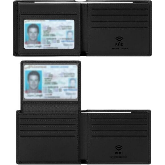 🆕Travelambo Men Craze Horse Black Genuine Leather Handmade Stylish Wallet - Picture 3 of 10